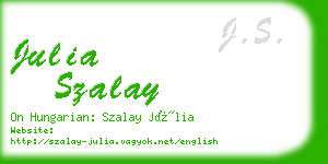 julia szalay business card